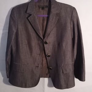 Lafayette 148 New York Virgin Wool Brown Blazer